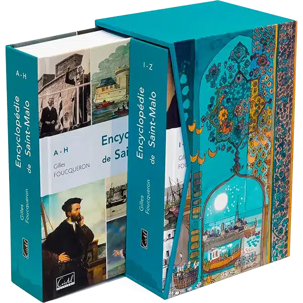 Encyclopédie de Saint-Malo en deux volumes réunit dans un coffret, écrit par Gilles Foucqueron, éditions Cristel