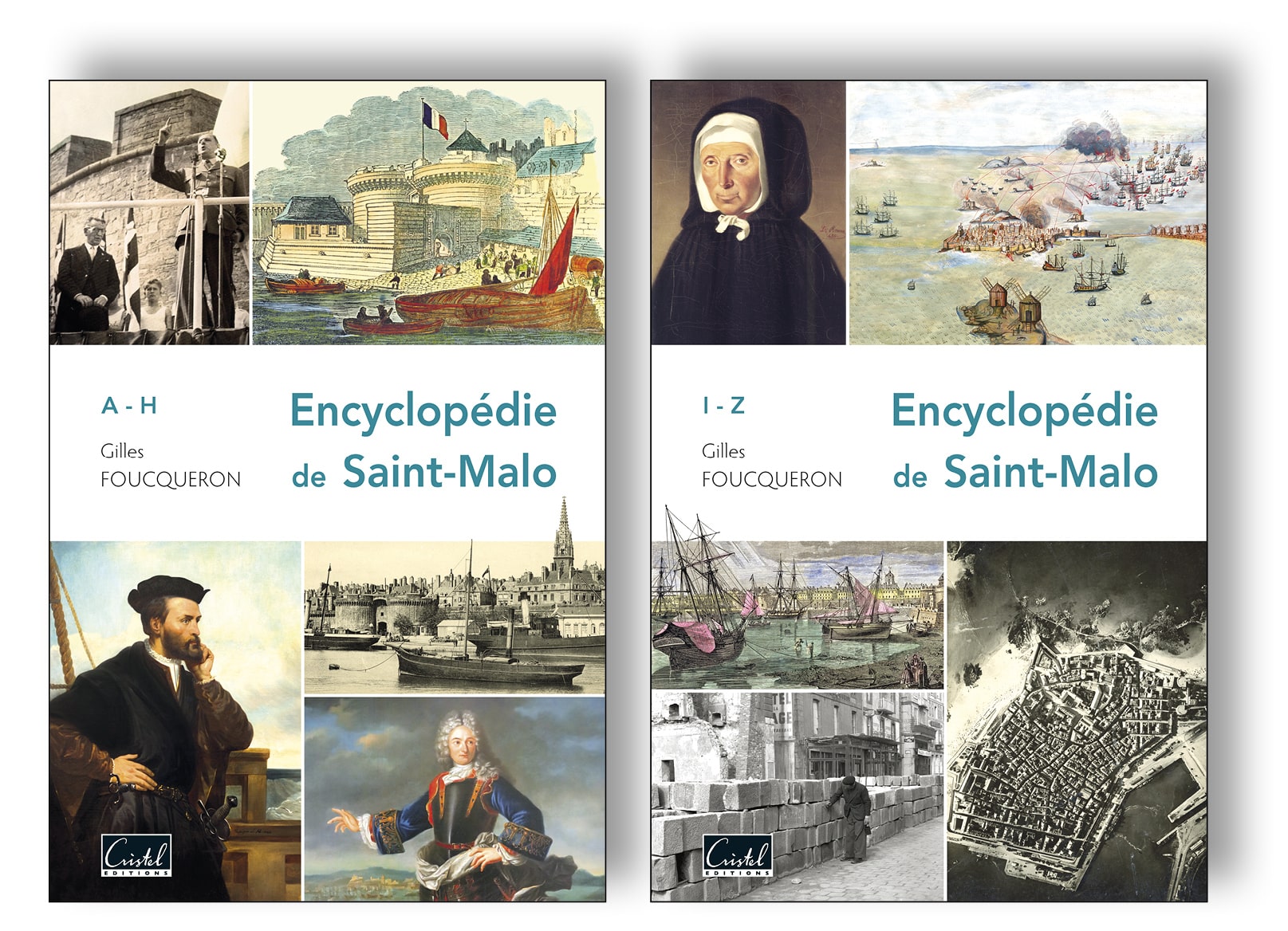 Encyclopédie de Saint-Malo en deux volumes réunis dans un coffret, écrit par Gilles Foucqueron, éditions Cristel